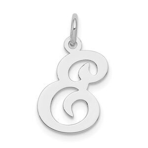 Sterling Silver, Sophia Collection, Small Script Initial E Pendant